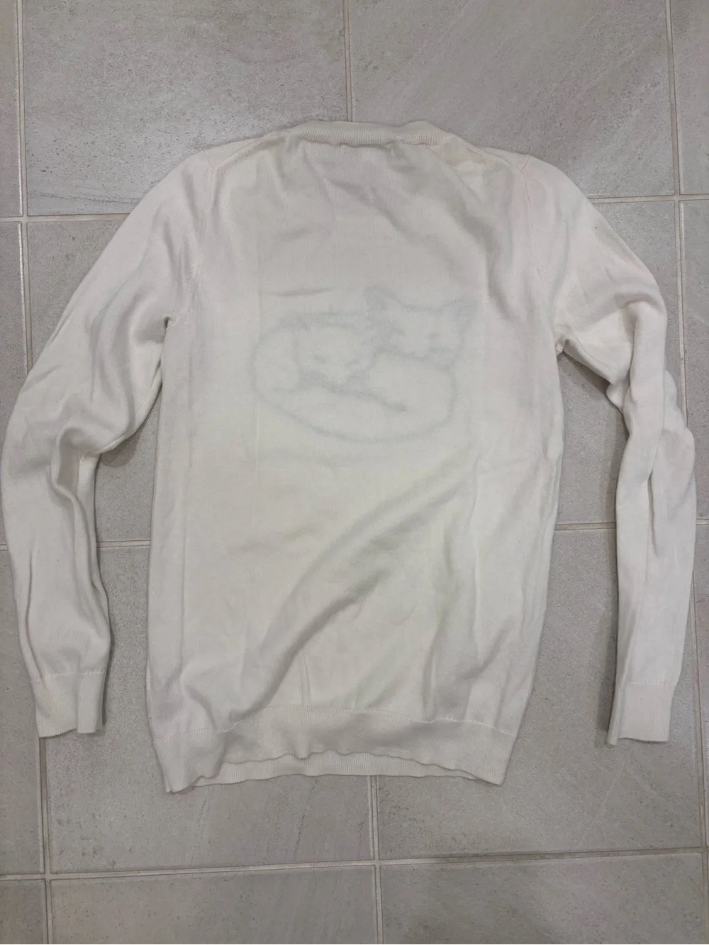 J. Crew Mercantile White Crewneck Sweater with Sleeping Fox Motif